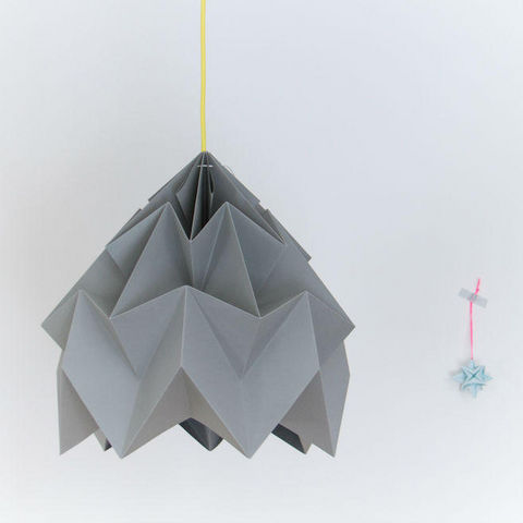 SNOWPUPPE - Hanging lamp-SNOWPUPPE-MOTH - Suspension Papier Jaune Pastel Ø20cm | Susp